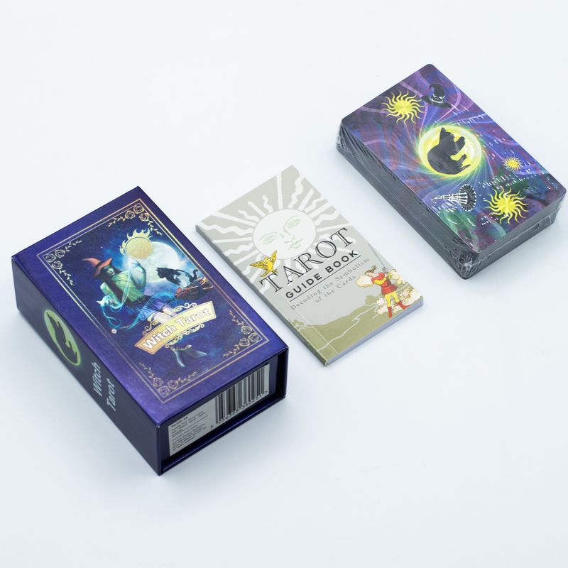 Tarot feuille métallisée violette – Sorcière – avec livret