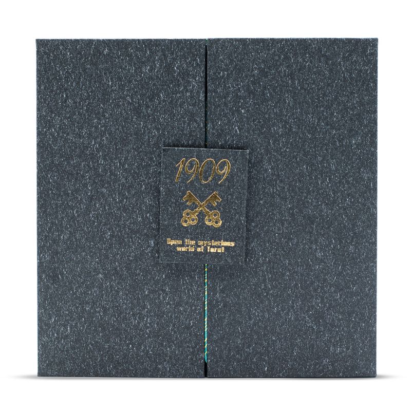 Coffret tarot feuille métallisée or & turquoise – avec livret