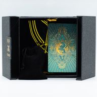 Coffret tarot feuille métallisée or & turquoise – avec livret