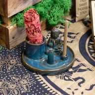 Brûleur d’encens Bouddha multifonction – Céramique bleue