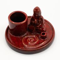 Brûleur d’encens Bouddha multifonction – Céramique rouge doux