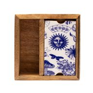 Boîte de tarot à deux compartiments avec porte-cartes