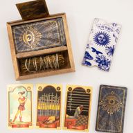 Boîte de tarot à deux compartiments avec porte-cartes