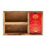 Boîte de tarot à trois compartiments avec porte-cartes