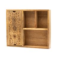 Boîte de tarot à quatre compartiments avec porte-cartes