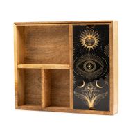 Boîte de tarot à quatre compartiments avec porte-cartes