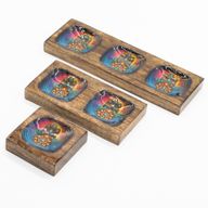 Set de Plateau Bois de Manguier Émaillé Moyen – Hamsa