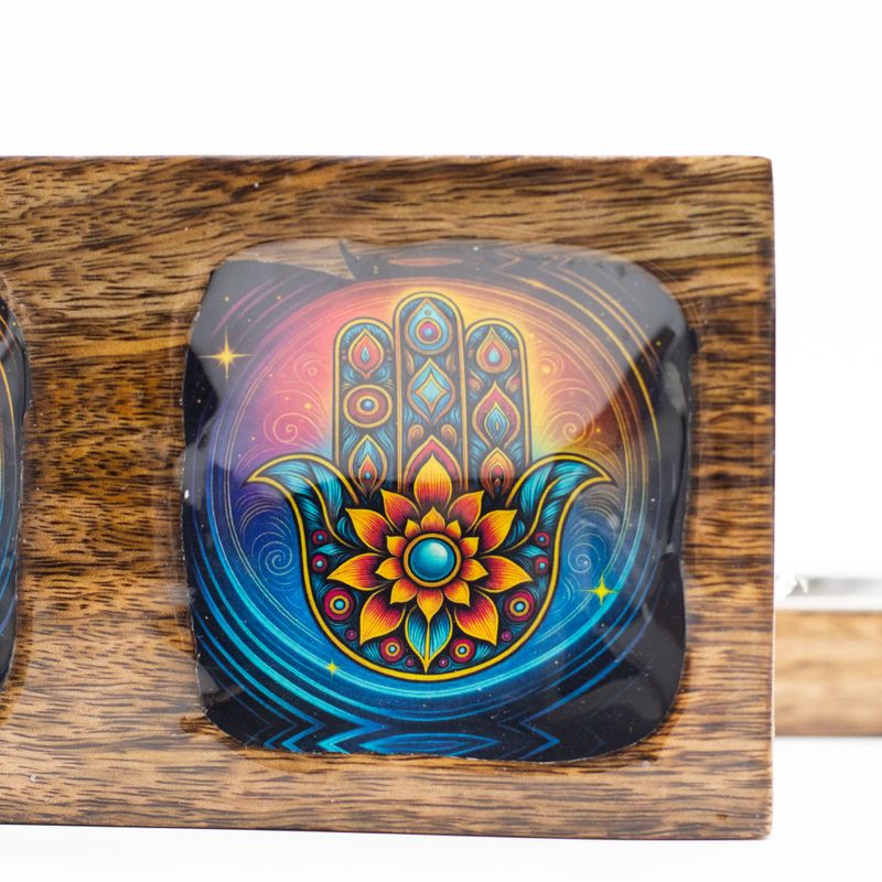 Set de Plateau Bois de Manguier Émaillé Moyen – Hamsa