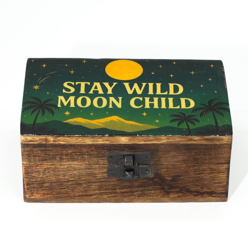 Boîte émaillée moyenne – Reste Sauvage, Enfant de la Lune