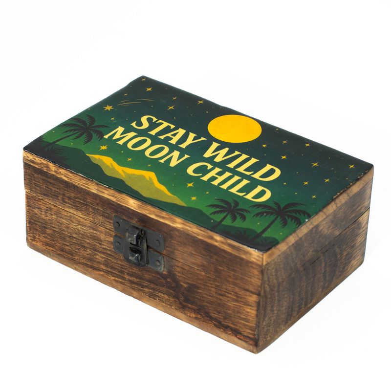 Boîte émaillée moyenne – Reste Sauvage, Enfant de la Lune