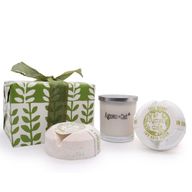 Coffret Cadeau - Rhubarbe (Bougie) + Figue Blanche & Baie Sauvage (Bombes de bain))