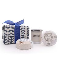 Coffret Cadeau - Violette de Parme (Bougie) + Sel Marin & Poupée Bleue (Bombe de Bain )