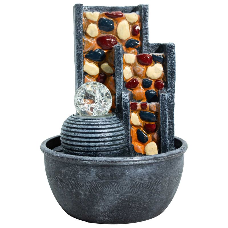 Fontaine de table – Galets & boule de cristal (19×19×28 cm)