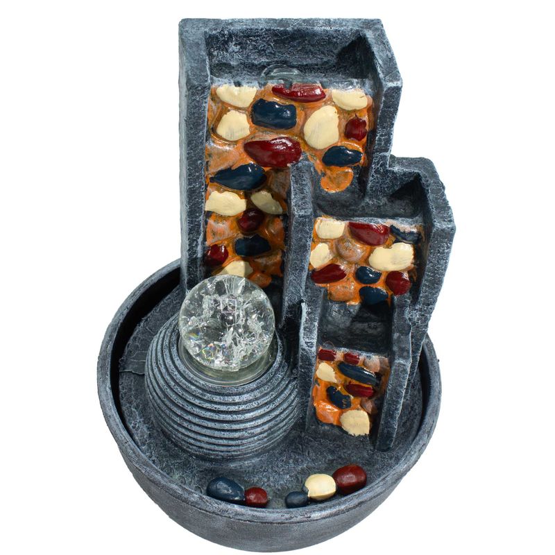 Fontaine de table – Galets & boule de cristal (19×19×28 cm)