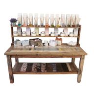 Table en Bois Recyclé avec étagères - 180cmx77cm