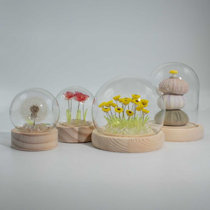 Dôme Jardin Floral - 20 Tulipes Multicolores - LED USB