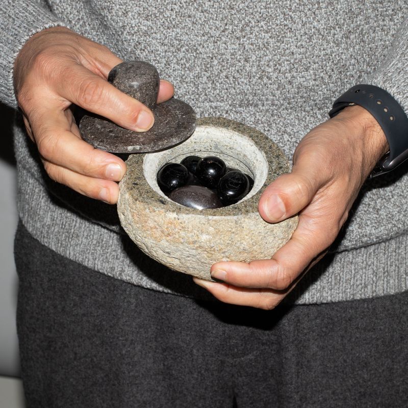 Pot d’ancrage en pierre de rivière naturelle – Moyen