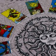 Tapis de Tirage tarot – Soleil (75x75 cm)