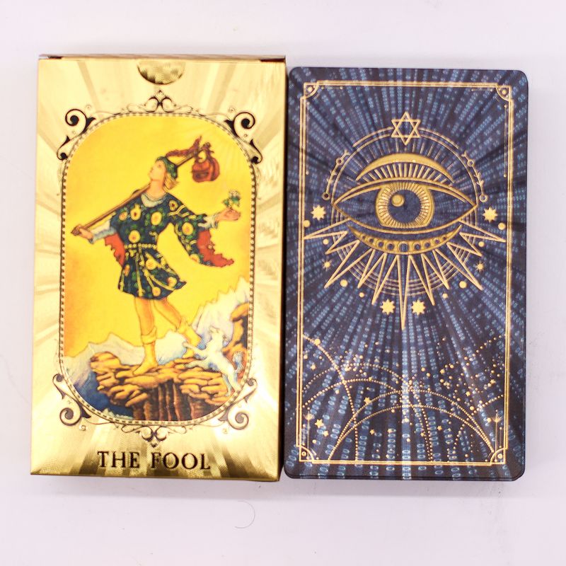 Tarot bleu et or – Œil – avec livret