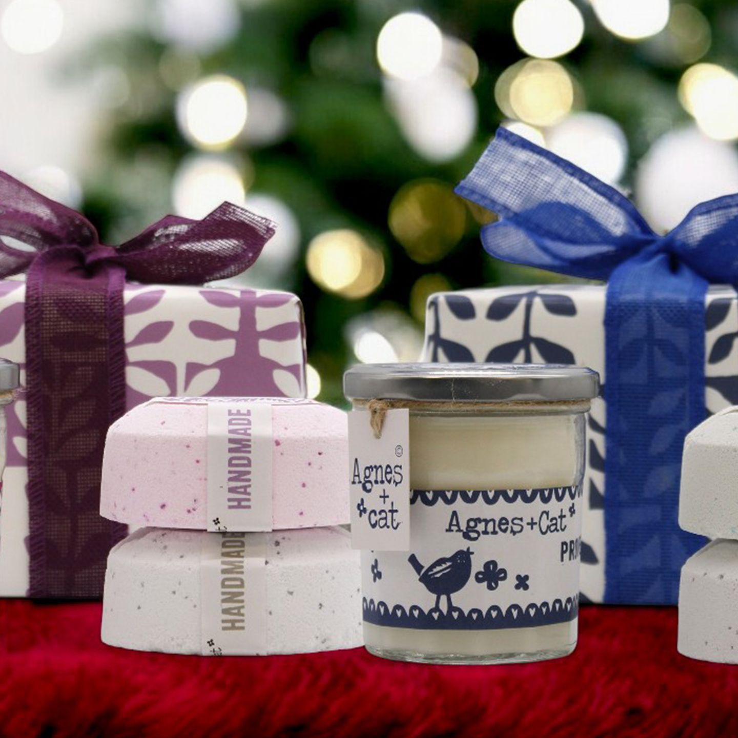 Coffret Cadeaux Agnes&Cat Bougie et Bombes de Bain