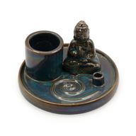 Brûleur d’encens Bouddha multifonction – Céramique bleue