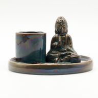 Brûleur d’encens Bouddha multifonction – Céramique bleue