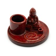 Brûleur d’encens Bouddha multifonction – Céramique rouge doux
