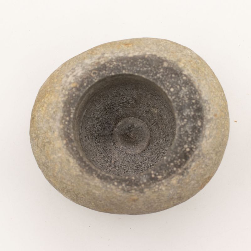 Grand Pilon & Mortier Décoratif – Pierre de Rivière (env. 15x12 cm)