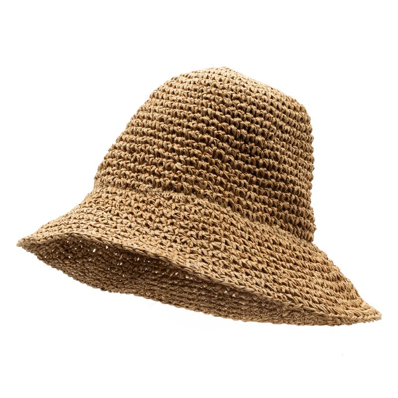 Nomad Sari Chapeau de soleil en paille souple - Café naturel