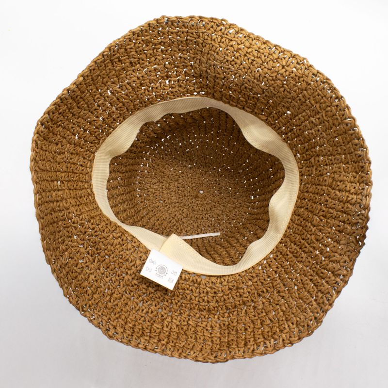 Nomad Sari Chapeau de soleil en paille souple - Café naturel