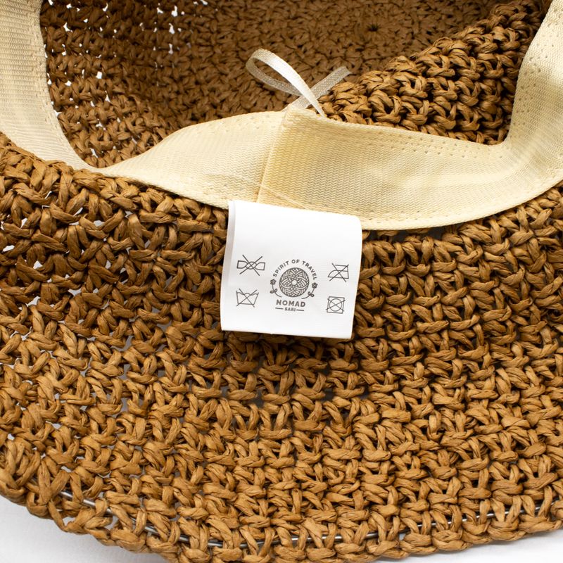 Nomad Sari Chapeau de soleil en paille souple - Café naturel