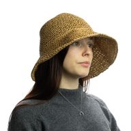 Nomad Sari Chapeau de soleil en paille souple - Café naturel
