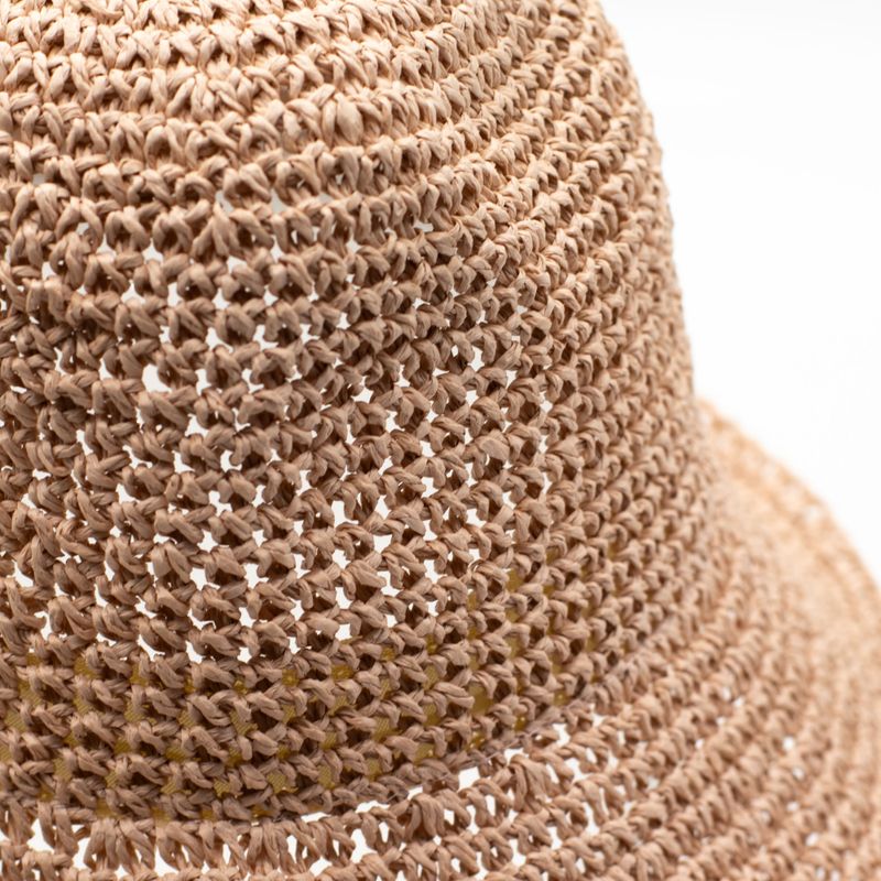 Chapeau de soleil en paille souple – Rose poudré