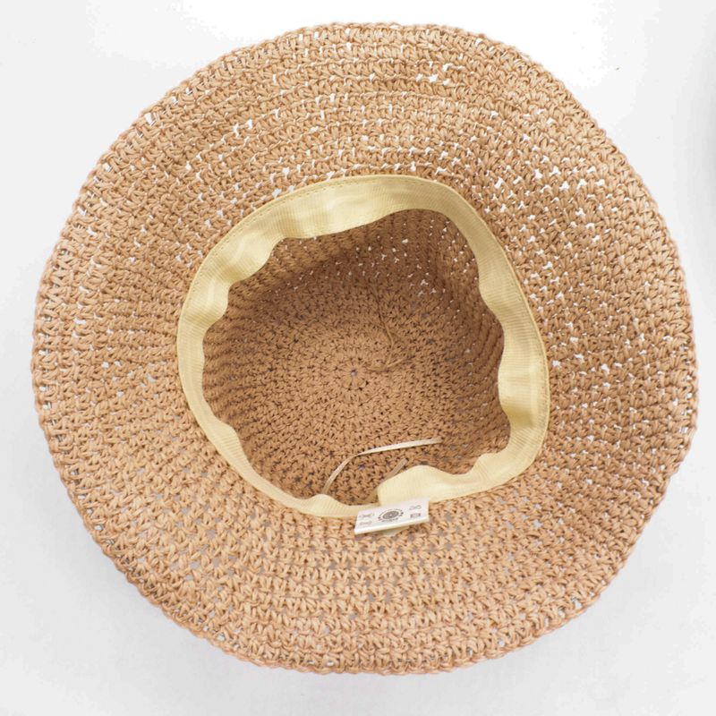 Chapeau de soleil en paille souple – Rose poudré