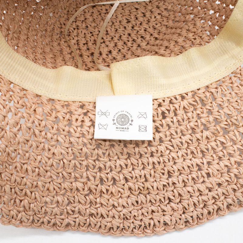 Chapeau de soleil en paille souple – Rose poudré