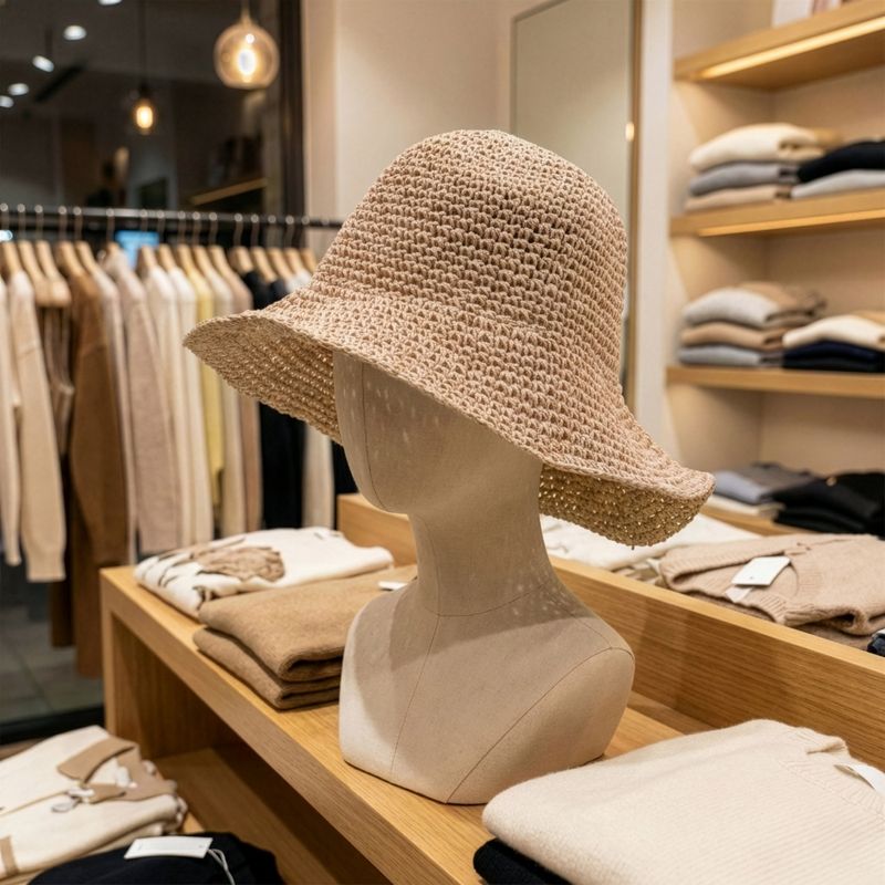 Chapeau de soleil en paille souple – Rose poudré