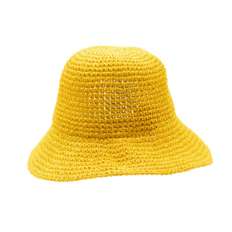 Chapeau de soleil en paille souple – Jaune