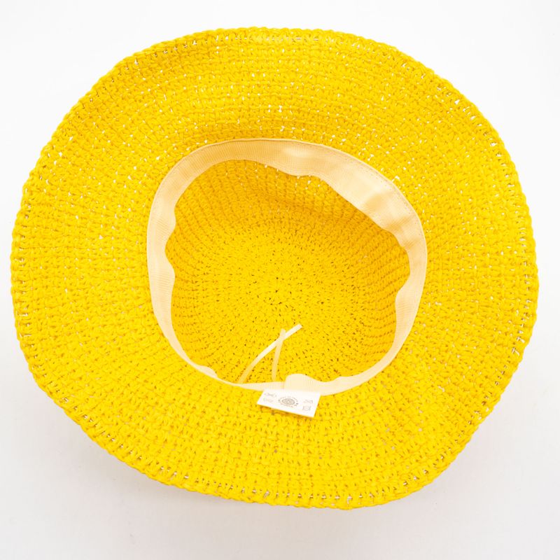 Chapeau de soleil en paille souple – Jaune