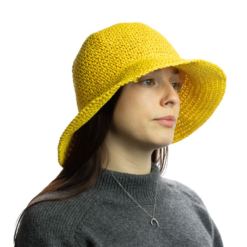 Chapeau de soleil en paille souple – Jaune