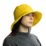 Chapeau de soleil en paille souple – Jaune