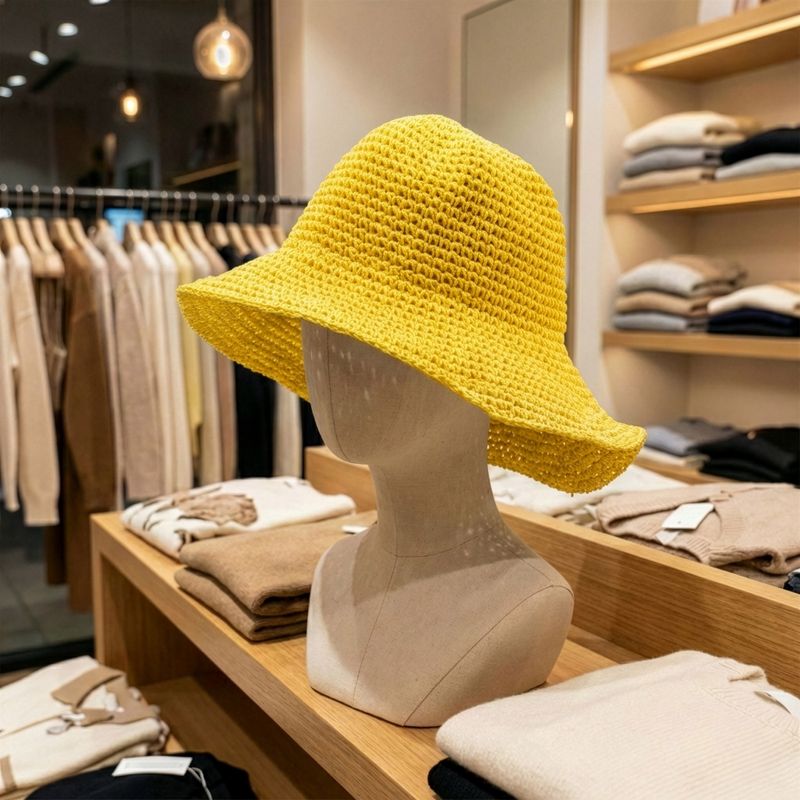 Chapeau de soleil en paille souple – Jaune