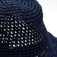 Chapeau de soleil en paille souple – Bleu marine