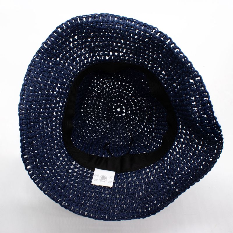 Chapeau de soleil en paille souple – Bleu marine