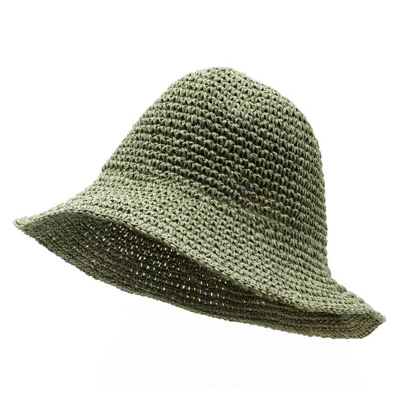Nomad Sari chapeau de soleil en paille souple - vert mousse