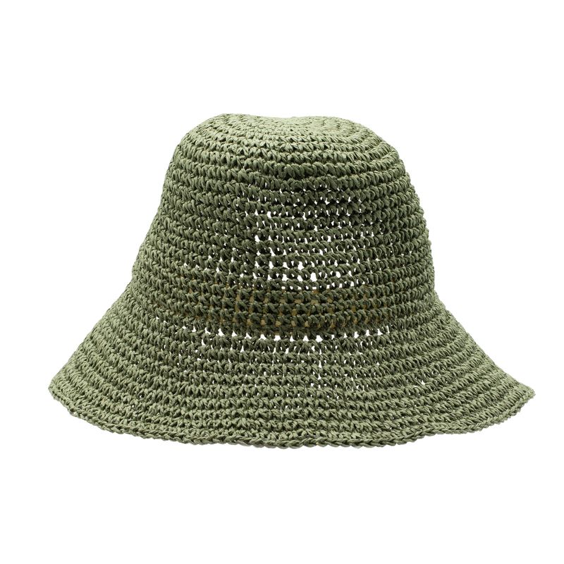 Nomad Sari chapeau de soleil en paille souple - vert mousse
