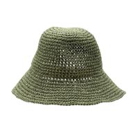 Nomad Sari chapeau de soleil en paille souple - vert mousse