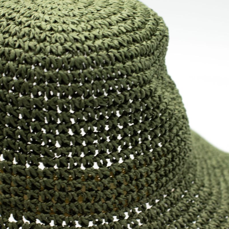 Nomad Sari chapeau de soleil en paille souple - vert mousse