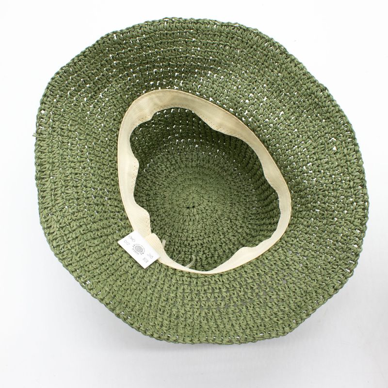 Nomad Sari chapeau de soleil en paille souple - vert mousse