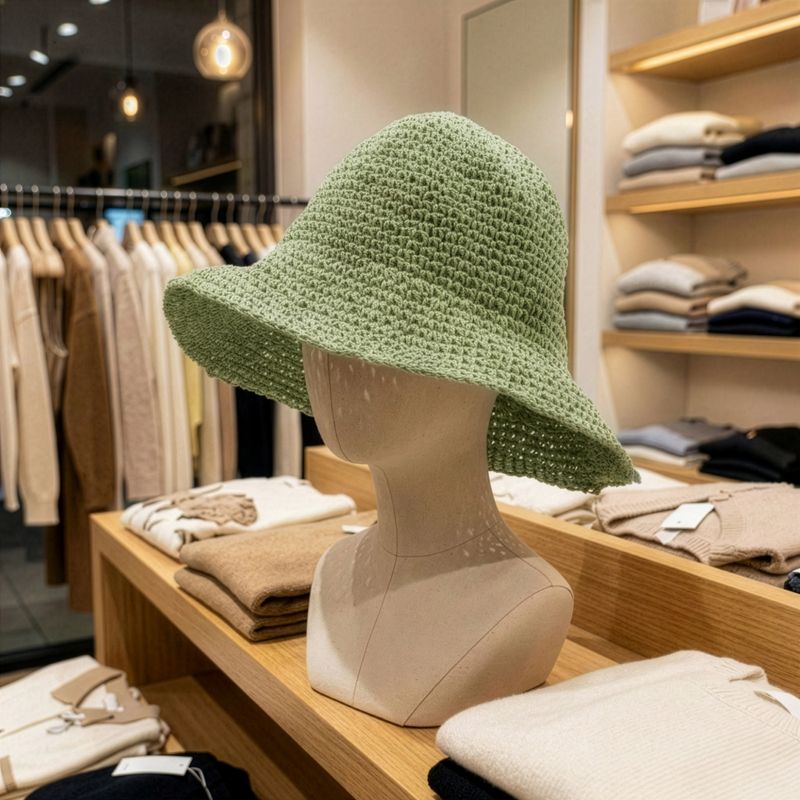 Nomad Sari chapeau de soleil en paille souple - vert mousse