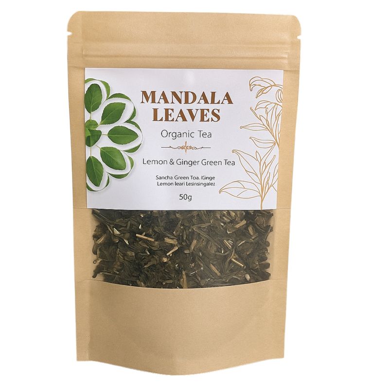 Thé Mandala Leaves – Thé Vert Bio Citron & Gingembre – 50 g